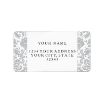 グレーと白のダマスクエレガントパターン