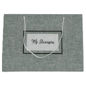 グレーと白のテクスチャ。大きな抱き枕 ラージペーパーバッグ (正面)