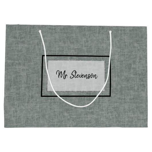 グレーと白のテクスチャ。大きな抱き枕 ラージペーパーバッグ (裏面)