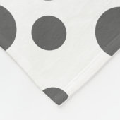 グレーと白のドットに可愛いパーソナライズされたマウス フリースブランケット (角)