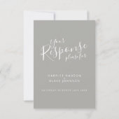 グレーと白のハート結婚の返信RSVP 出欠カード (裏面)
