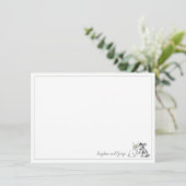 グレーと白のバニーウサギ 招待状 (スタンド正面)