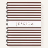 グレーと白のパタストライプのーン名ノートブック ノートブック (正面)