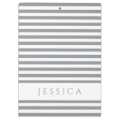 グレーと白のパタストライプのーン名 クリップボード (裏面)