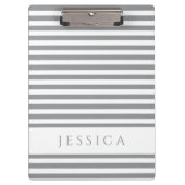 グレーと白のパタストライプのーン名 クリップボード (正面)