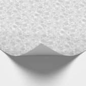 グレーと白のフローラ ラッピングペーパー (角)