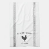 グレーと白のフ素朴ァーパーソナライズされたム名 キッチンタオル (縦)