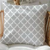 グレーと白のモロッコのパターン装飾用クッション クッション