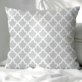 グレーと白のモロッコのパターン装飾用クッション クッション