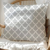 グレーと白のモロッコのパターン装飾用クッション クッション