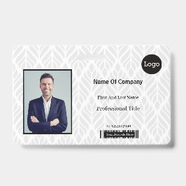 グレーと白の写真ID バッジ