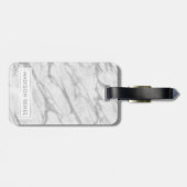 グレーと白の大理石のパーソナライズされた名前 ラゲッジタグ (裏面横)