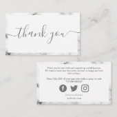 グレーと白の大理石の効果、お感謝してい客様のニーズ エンクロージャーカード (正面/裏面)