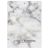 グレーと白の大理石石 クリップボード (裏面)