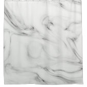 グレーと白の大理石 シャワーカーテン (正面)