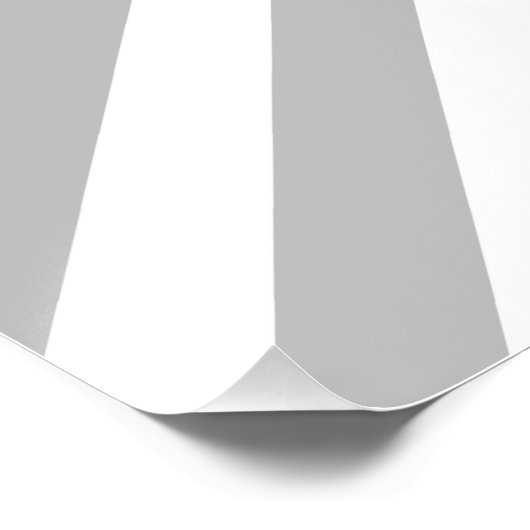 グレーと白の対角線のストライプパターン ポスター (コーナー)