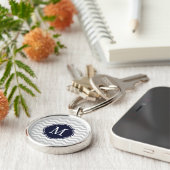 グレーと白の山形模様 キーホルダー (側面)