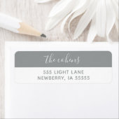 グレーと白の差出人住所ラベル ラベル (インサイチュ)