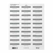 グレーと白の差出人住所ラベル ラベル (フルシート)