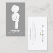 グレーと白の影付きトピアリーロゴの名刺 名刺 (正面/裏面)