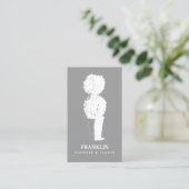 グレーと白の影付きトピアリーロゴの名刺 名刺 (スタンド正面)