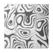 グレーと白の抽象芸術パタ渦巻形のーン タイル (正面)