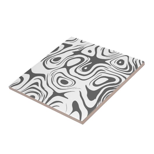 グレーと白の抽象芸術パタ渦巻形のーン タイル (側面)