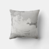 グレーと白の抽象芸術芸術的自然シーン クッション (裏面)