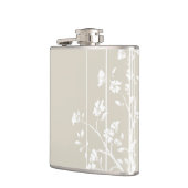 グレーと白の日本のフローラ フラスク (左)