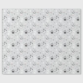 グレーと白の森の動物を作成する ラッピングペーパー (フラット)