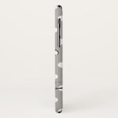 グレーと白の水玉模様パーソナライズされた名 Case-Mate iPhoneケース (裏面/左)