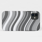 グレーと白の波状のストライプパターン Case-Mate iPhoneケース (裏面(横))