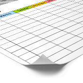 グレーと白の猫が緑/時刻表に ポスター (角)