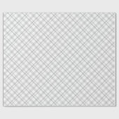 グレーと白の素晴らしいチェック柄 ラッピングペーパー (フラット)