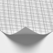 グレーと白の素晴らしいチェック柄 ラッピングペーパー (角)