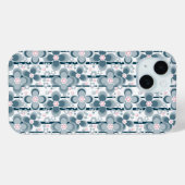 グレーと白の花柄 グレー Case-Mate iPhoneケース (裏面 (横))