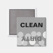 グレーと白の《写真》ぼけ味クリーン/ダーティ食洗機 マグネット (正面/裏面)