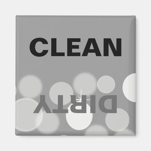 グレーと白の《写真》ぼけ味クリーン/ダーティ食洗機 マグネット (正面)