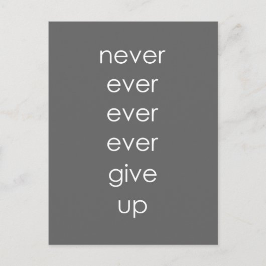 グレーと白は決してアップし与えない ポストカード (正面)