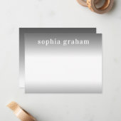 グレーと白グラデーション ノートカード (正面/裏面インサイチュ)