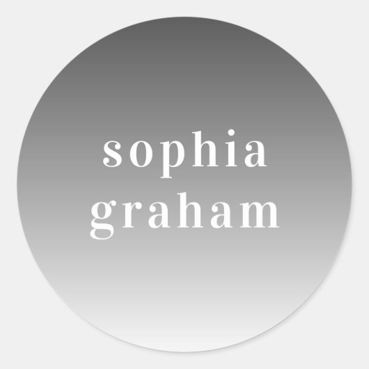 グレーと白グラデーション ラウンドシール (正面)