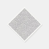 グレーと白ヒョウのプリント スタンダードカクテルナプキン (角)