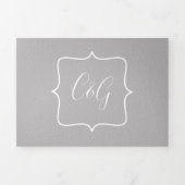 グレーと白結婚い 三つ折り招待状 (カバー)