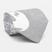 グレーと白飛んでいる幽霊ハロウィンタイ ネクタイ (ロール)