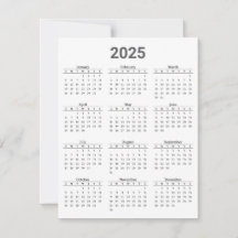 グレーと白2025年At A Glance Calendar Flat