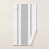グレーと白 バスタオルセット (ハンドタオル)
