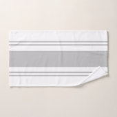 グレーと白 バスタオルセット (ハンドタオル)