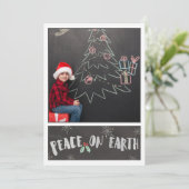 グレーと白/地球の平和/写真クリスマスカード シーズンカード (スタンド正面)