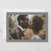 グレーと白 |金ゴールドデコ行の日付の保存 案内状 (裏面)