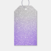 グレーと紫のグリッターイメージ ギフトタグ (正面)